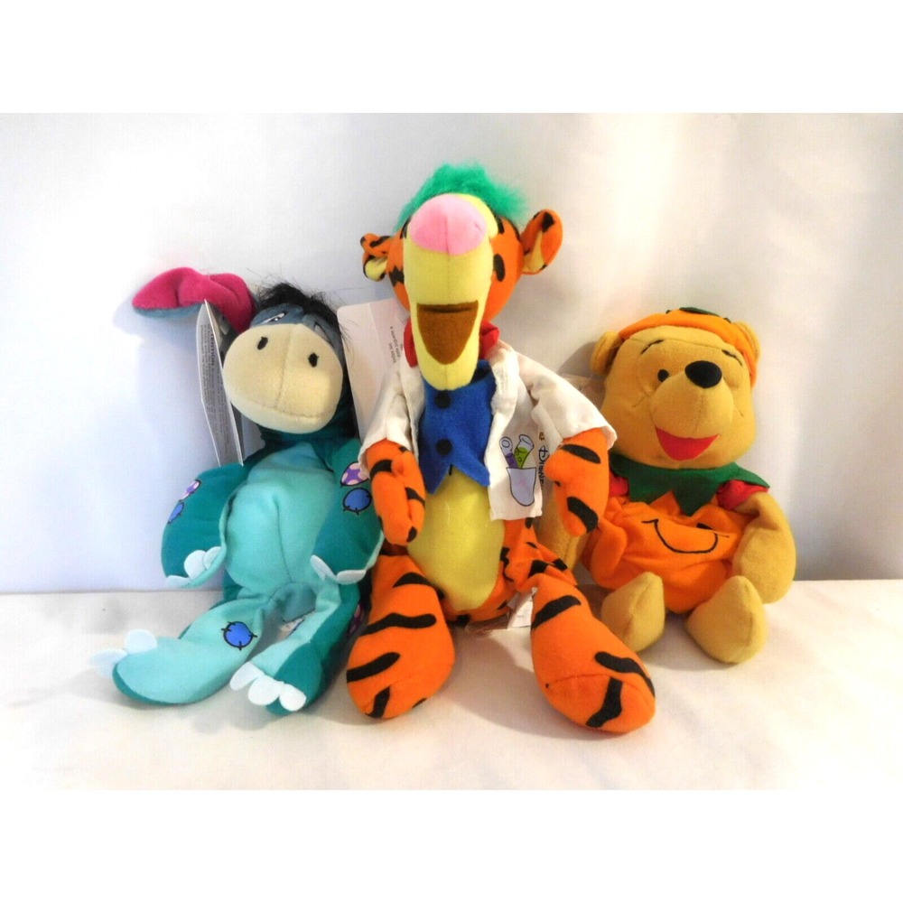 Disney Beanies -Pumpkin Pooh, Dinosaur Eeyore + Mad Scientist Tigger Beanies